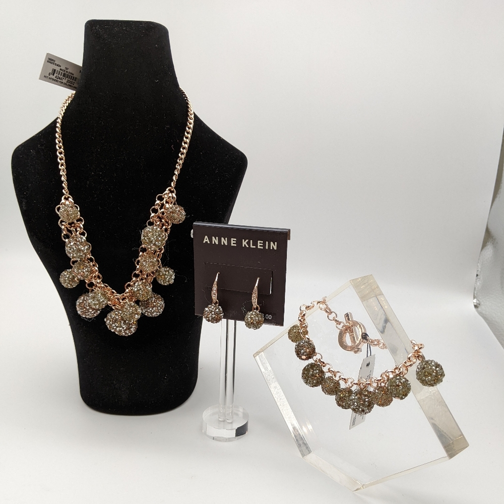 Anne Klien Rosegold-tone 3pc Jewelry Set
